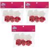 Hobby Lobby Red & White Rose Embellishments Set of 3 Packages (18 Pieces Total) view 1