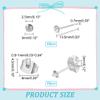 DICOSMETIC 40Pcs Stud Earrings 925 Sterling Silver Earrings Posts 0.7mm Small Silver Pearl Cup Stud Earring Setting and 40pcs Stainless Steel Ear Nuts for Earring Making, Tray: 2.5mm view 2