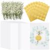 Fabbay 50 Sets Wedding Invitations Wraps Set Envelope for 5 x 7 Inch Invitations Self Adhesive Gold Wax Seal Sticker Natural Dried Flowers for DIY Photos Cards Baby Shower Party view 1