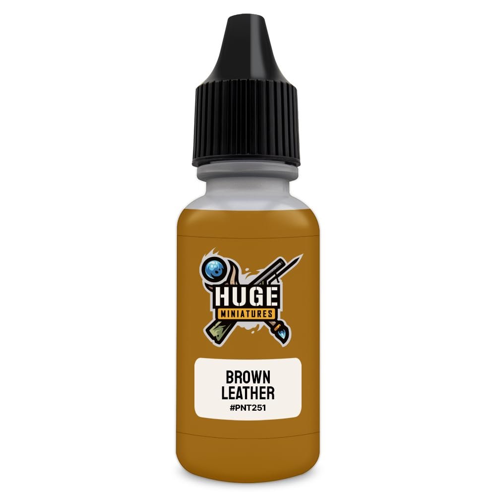 Huge Miniatures Acrylic Paint, Brown Leather Model Paint Miniature Scale Modeling Color 17ml Dropper Bottle