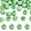 CHGCRAFT 30Pcs Green Apple Fruit Charms Resin Fruit Pendants 3D Dangle Pendant Ornaments with Hanging Loops for Earring Bracelet Necklace Keychain, 15x12mm view 1