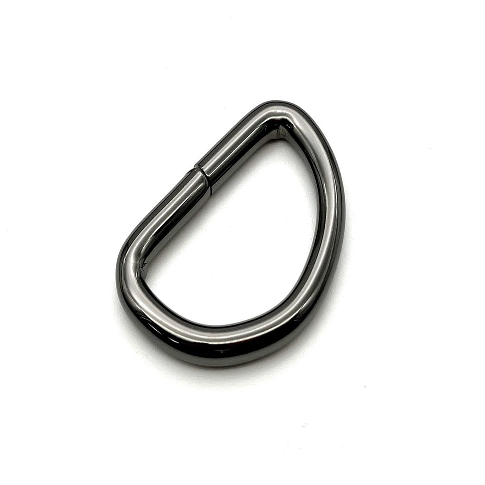 3dancraftit GUNMETAL D Shape Rings Semi-Circular D ring buckles Non-Welded 1 1/4" / 32mm iron for webbing straps bags purse belt Dog Collars hardware making U58
