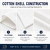 100% Cotton Down Proof Throw Pillow Shell, Empty DIY Cushion Cover for Filling, Pillow Insert Cover, Sew to Close, No Zipper, Solid White, 22x22 view 3