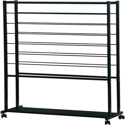 Crafts Ribbon Holder Organizer Rack Craft Room Ribbon Holder, Floor Wrapping Paper Organizer/Large Storage Rack for Display Scarf Embroidery Rolls Ribbons Sewing Cloth, Double Sided (Color : Black,