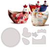 Hen Shape Bowl Cozy Pattern, Easter Chicken Basket, Chicken Basket DIY, Acrylic 6 Pack Quilting Template for Sewing - 8In view 1