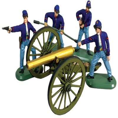 W. Britain American Civil War 52105 Union Napoleon Cannon with 4 man Crew 1:32 Scale Plastic