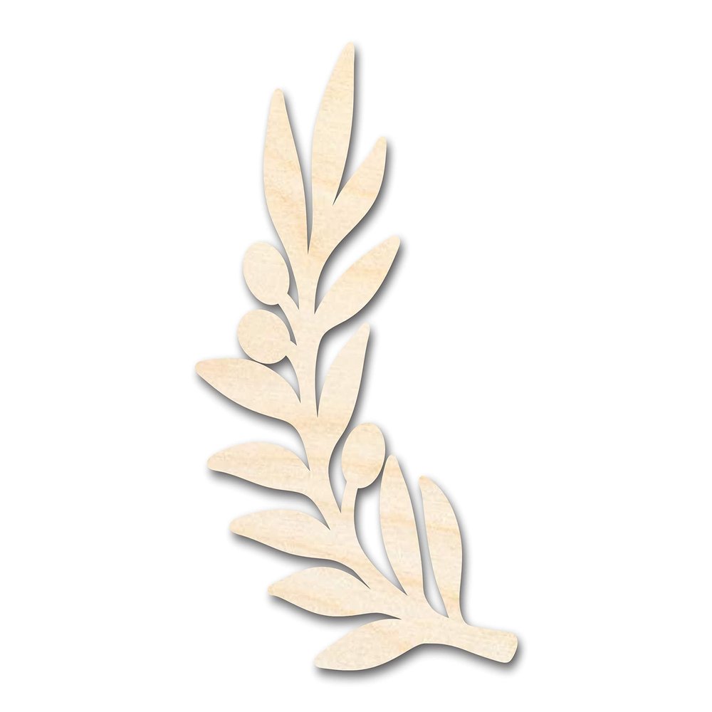 Unfinished Wood Olive Branch Shape Craft up to 46" DIY 30" / 1/4"