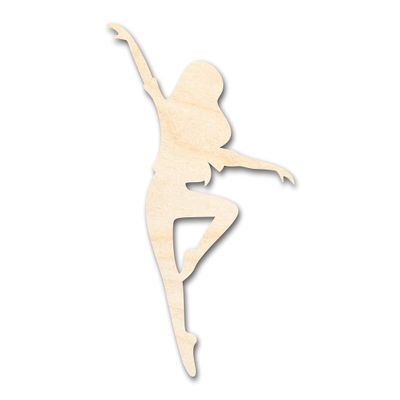 Unfinished Wood Dancer Shape Dance Craft up to 46" DIY 12" / 1/8"