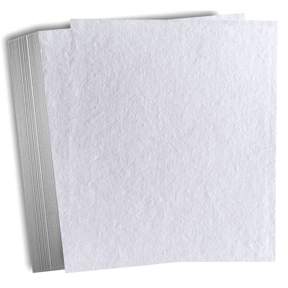 Deckle Papers Thick 300gsm Invitation Card Stock Made of Handmade Cotton Paper -Pack of 20 & 50 Eco Friendly Rags Paper, Wedding, Baby Shower Invitation Cards, Ivory White (5x7)