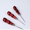 2pcs DIY Handmade Tool Wood Handle Steel Sewing Crochet Hook + Awl Leather Tools Straight Head Needle Shoe Repair Stitcher - (Color: Finger Thimbles) view 2