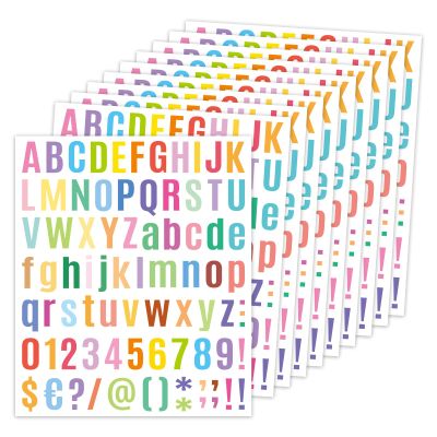 800 Pieces 10 Sheets Small Letter Stickers 1 Inch Colorful Alphabet Number Sticker Kit Self Adhesive ABC Stickers for Card Making Envelope School Projetcs Home Decor