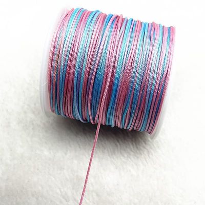 MOBSAN 10M/lot 0.8mm Gradual Change Colour Nylon Cord Thread Knot Macrame Cord Bracelet Braided String DIY Bracelets Beading Bracelet Rope (Color : 46)