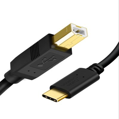 CableCreation USB B to USB C Printer Cable, Type B to Type C Printer Cord for MacBook Pro, Air, MIDI Cable for Yamaha Casio Digital Piano, MIDI Keyboard, DJ Controller, DAC to iPad, Black,10FT, 2Pack