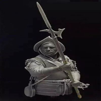 1/9 Bust 125mm Resin Figure Model Kit Medieval Knight Pikenier Unpainted
