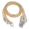 HARFINGTON 10pcs Waxed Necklace Cord Bulk, 23 Inches and 1.5mm Dia Necklace String Rope with Clasp for Pendants, Bracelets, Necklaces, Jewelry Making Beading Supplies, Khaki view 1