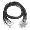 HARFINGTON 10pcs Waxed Necklace Cord Bulk, 16 Inches and 2mm Dia Necklace String Rope with Clasp for Pendants, Bracelets, Necklaces, Jewelry Making Beading Supplies, Black view 1