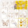 16 Pieces Butterfly Stencils for Painting, Reusable Plastic Spring Templates Flower Butterflies Stencils for Painting Craft Wood Canvas Fabric Nature Home Dcor (16pcs Butterfly) view 1