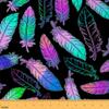 jejeloiu Feather Fabric by The Yard, Dreamy Bird Feather Print Upholstery Fabric for Chairs Sofa Couch, Luxury Purple Teal Outdoor Fabric Waterproof, 3 Yards view 1