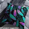 jejeloiu Feather Fabric by The Yard, Dreamy Bird Feather Print Upholstery Fabric for Chairs Sofa Couch, Luxury Purple Teal Outdoor Fabric Waterproof, 3 Yards view 4