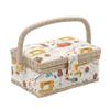 Sewing Box with Accessories Sewing Storage and Organizer with Complete Hand Sewing Kit Tools - Wooden Sewing Basket with Removable Tray and Tomato Pincushion for Sewing Mending-White view 1