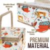 Sewing Box with Accessories Sewing Storage and Organizer with Complete Hand Sewing Kit Tools - Wooden Sewing Basket with Removable Tray and Tomato Pincushion for Sewing Mending-White view 3