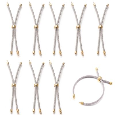 Bestewelry 10Pcs Nylon Twisted Cord Bracelet Making Adjustable Slider Bracelets with Golden Brass Findings for DIY Jewelry Making Accessories 9 inch(22.9cm)