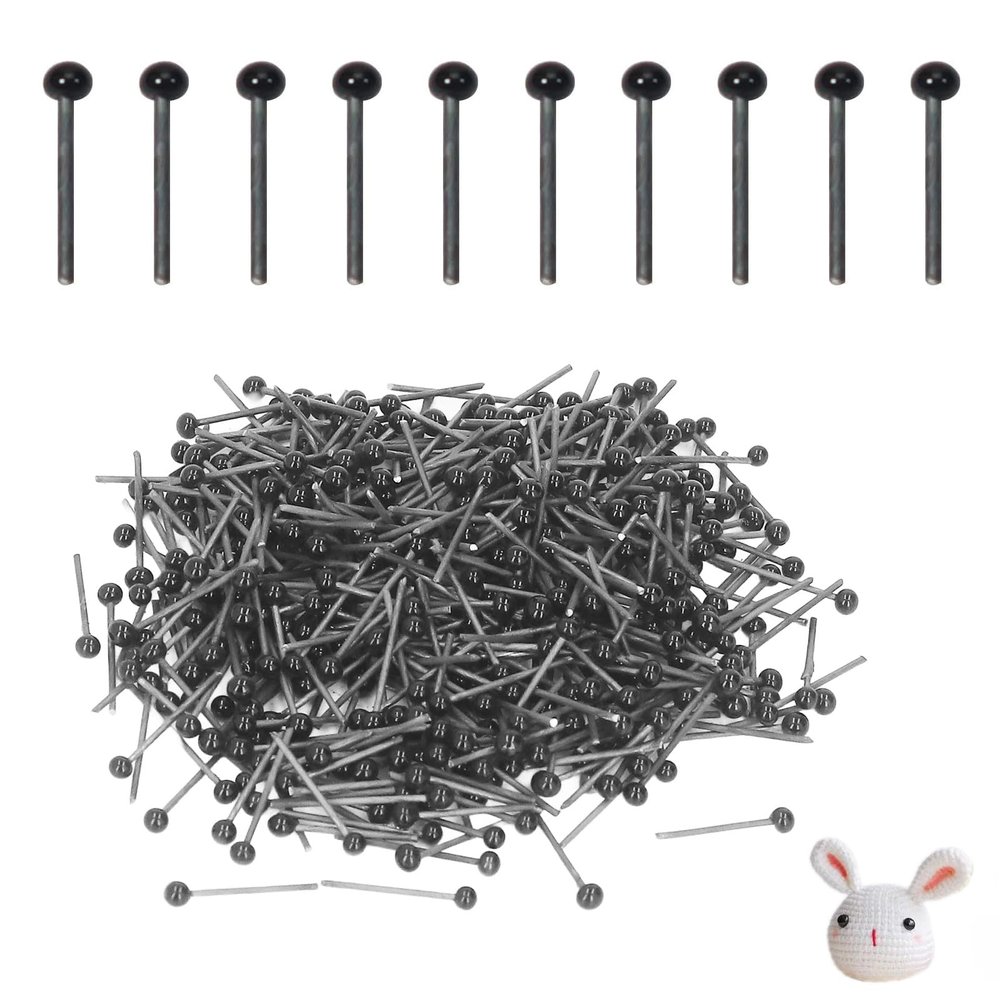 400PCS 2mm Glass Eyes for Crafts, Needle Felting Eyes Crochet Safety Eyes for Stuffed Animals, Needle Felting Bears, Making Crafts Needle Felting Supplies