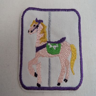 Carousel Horse Embroidered Iron-on Patch