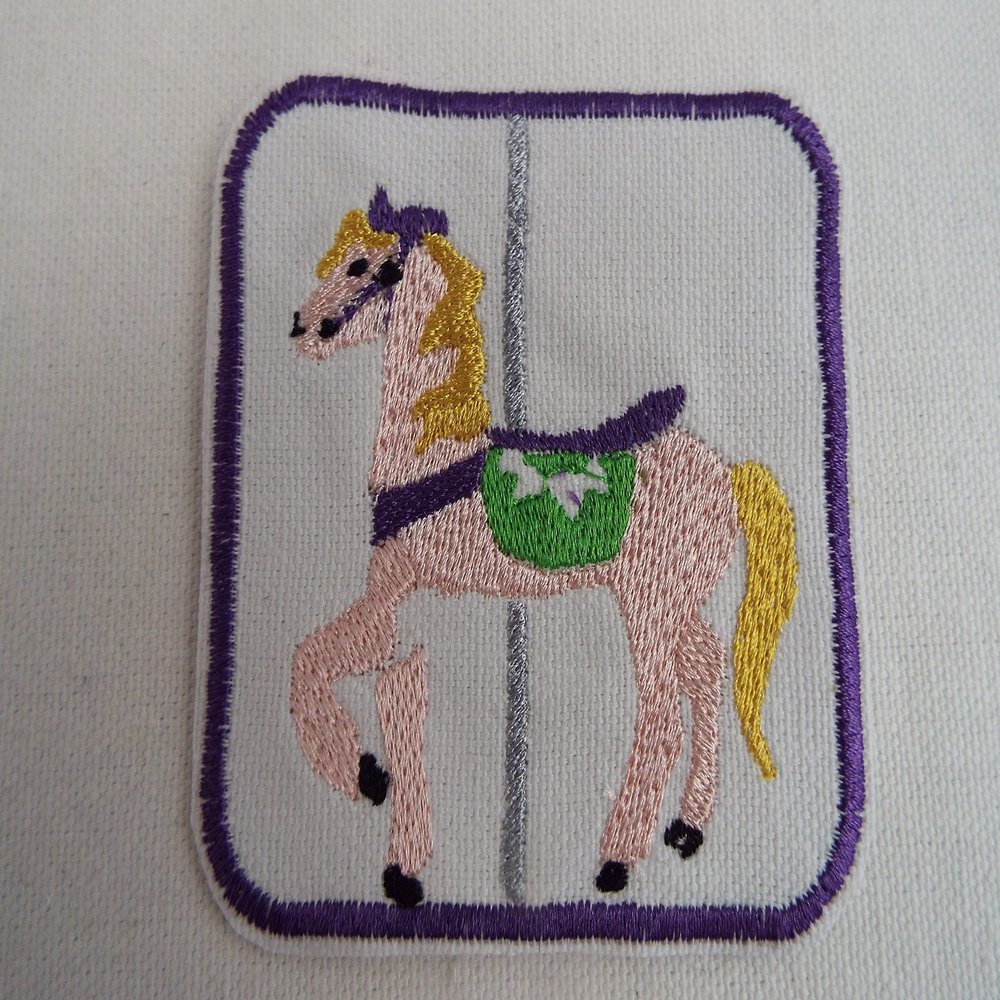 Carousel Horse Embroidered Iron-on Patch