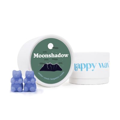 Happy Wax Moonshadow Scented Bear Wax Melts - Natural Strong Scented Woodsy Wax Infused w/Essential Oils - Non Toxic & Pet Safe - 4 oz Tin