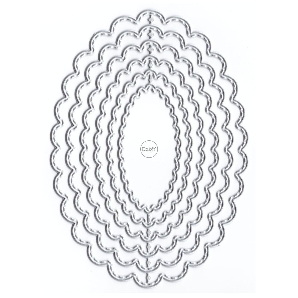 DzIxY Round Wavy Border Metal Cutting Dies for Card Making Kit Embossing Paper Die Cuts Scrapbook Machine Stencils Storage Pockets Supplies