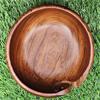Solid Yarn Bowl for DIY Knitting Crocheting Accessories Beautiful Design Handmade Wooden Bowl with Crochet Holes Yarn Storage Bowl Ideal Gift Item for Elders by A.F. Luxury Handicraft view 3