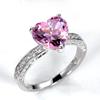 CIUFEWEK S925 Silver Women's Ring Platinum Plated Ring Inlaid with AAA Heart-Shaped Pink Diamond Zircon Ring Women's Engagement Banquet Diamond Ring Jewelry view 2