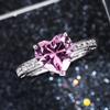 CIUFEWEK S925 Silver Women's Ring Platinum Plated Ring Inlaid with AAA Heart-Shaped Pink Diamond Zircon Ring Women's Engagement Banquet Diamond Ring Jewelry view 4