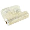 HUIHUANG Gold Mesh Ribbon for Christmas Tree, 10 inch White with Deluxe Gold Wide Foil Deco Mesh for Christmas, Wreaths Making Supplies, Tree Decor, Swags, Garland and Bows -10 Yards view 4
