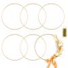 6 Pack Metal Rings for Crafts 24 Inches Macrame Rings Dream Catcher Supplies Floral Hoop Circle Centerpieces for Wedding Table 5mm Thick Metal Circle Hoops for Crafts DIY Wreath Candle Rings, Gold view 1
