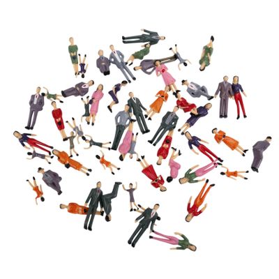 pizarra 50pcs G Scale 1:30 Mix Painted People Park Street Passenger Figures