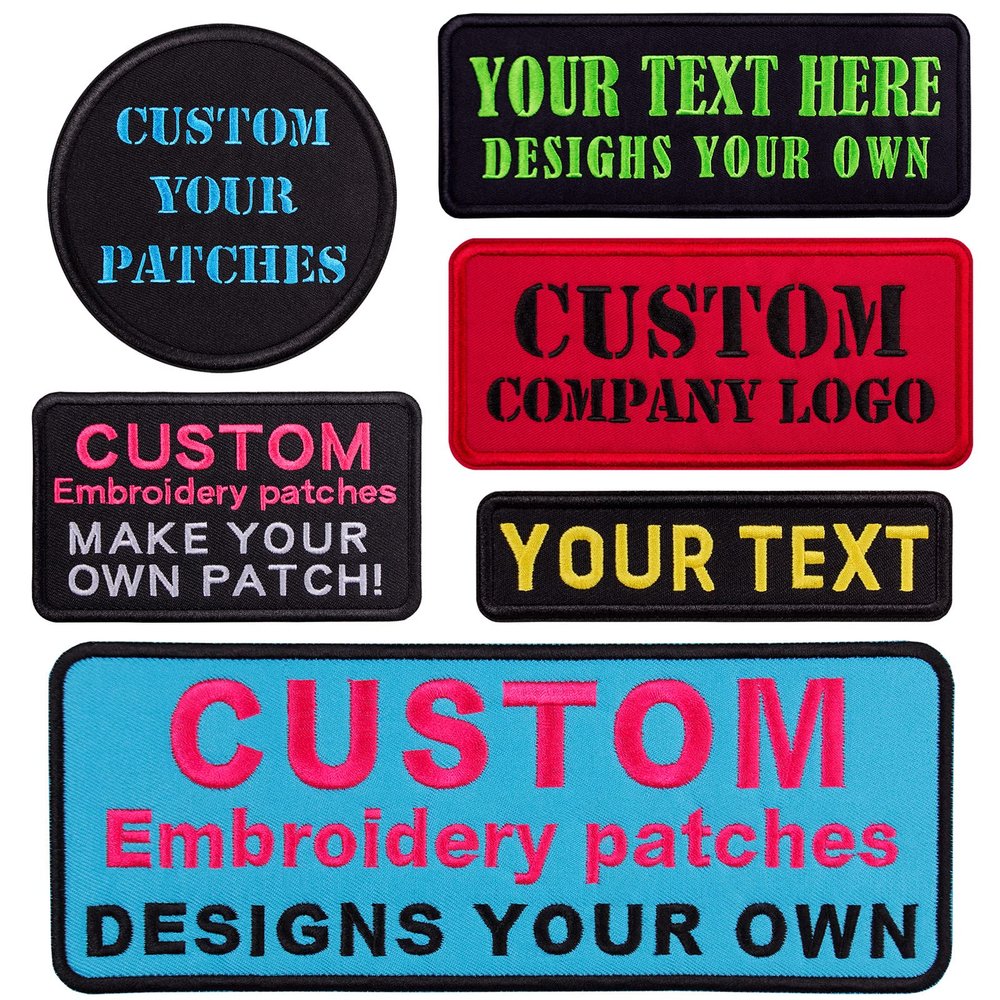 Customizable Text Patch Embroidered,Personalized with Your Name Text, Many Sizes and Colors Available,Hook and Loop/Sew on/Iron on