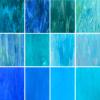 LITMIND 12 Sheets Blue Stained Glass Variety Pack, 4 x 6 Inch Smooth Opaque Art Glass for Mosaic Crafts, DIY Art Projects & Supplies view 1