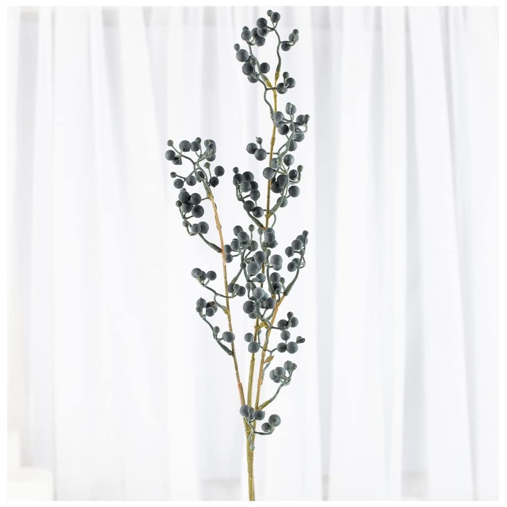 Factory Direct Craft Group of 2 Artificial Blueberry Stems for Everyday Arrangements and Home Decor