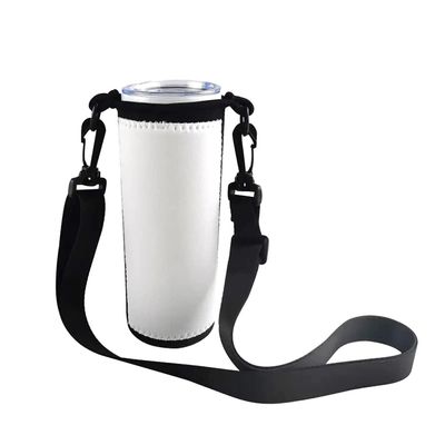 QOMOLANGMA 10pcs Sublimation Blanks Water Bottle Carrier Holder Tumbler Bag Carrier Neoprene Tumbler Sleeve Sublimation Tumbler Cup Carrier Pouch with Shoulder Strap for Heat Press Trasnfer Printing