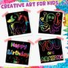 ZMLM 165 Pcs Rainbow Scratch Paper Art Notes - Crafts for Kids Ages 4-8, Classroom Prizes, 1st 2nd 3rd Grade School Activity Bulk, Student Gifts from Teacher(Holographic) view 3