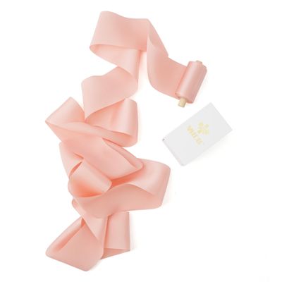 MEEDEE Blush Silk Ribbon - 2 Inch Pink Silk Hair Ribbon, 5 Yards On Spool - Perfect for Craft, Wedding Decor, Flower Bouquet, Bridal Shower Decor