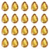 homeemoh Teardrop Rhinestone with Silver Claw 10pcs 18mm x 25mm, Sew on Glass Rhinestones Flatback Gems Craft Embellishments for Clothes,Yellow view 2