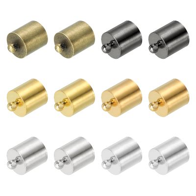 PATIKIL 50Pcs Cord End Caps, 9.5mm End Cap Barrel Beads Kumihimo End Caps Brass for Leather Cord, Tassels, Jewelry Making 14mm Length Multicolored
