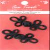 Chinese Frogs Button Closures Hook & Eye Fastener - Sewing Quilting Renaissance Dance Hawaiian Bridal Costumes Outfit Drapery Decor- Black-2 Pairs Small Size 3 Loops Design- FG156 view 1