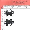 Chinese Frogs Button Closures Hook & Eye Fastener - Sewing Quilting Renaissance Dance Hawaiian Bridal Costumes Outfit Drapery Decor- Black-2 Pairs Small Size 3 Loops Design- FG156 view 2