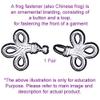 Chinese Frogs Button Closures Hook & Eye Fastener - Sewing Quilting Renaissance Dance Hawaiian Bridal Costumes Outfit Drapery Decor- Black-2 Pairs Small Size 3 Loops Design- FG156 view 4