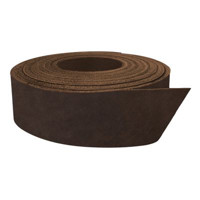 European Leather Work 5-6 oz. (2-2.4mm) Vegetable Tanned Leather Belt Blanks Size: 2"x40" - Dark Brown Color Shrunken Grain Cowhide Leather Straps/Strips for DIY, Tooling, Engraving, Carving