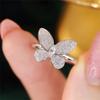 925 Sterling Silver Shiny Full Diamond Ring 18K Gold Butterfly Cocktail Rings Cubic Zirconia Promise Anniversary Rings CZ Diamond Ring Eternity Engagement Wedding Band Ring for Women Z.25 (US Code 7) view 1